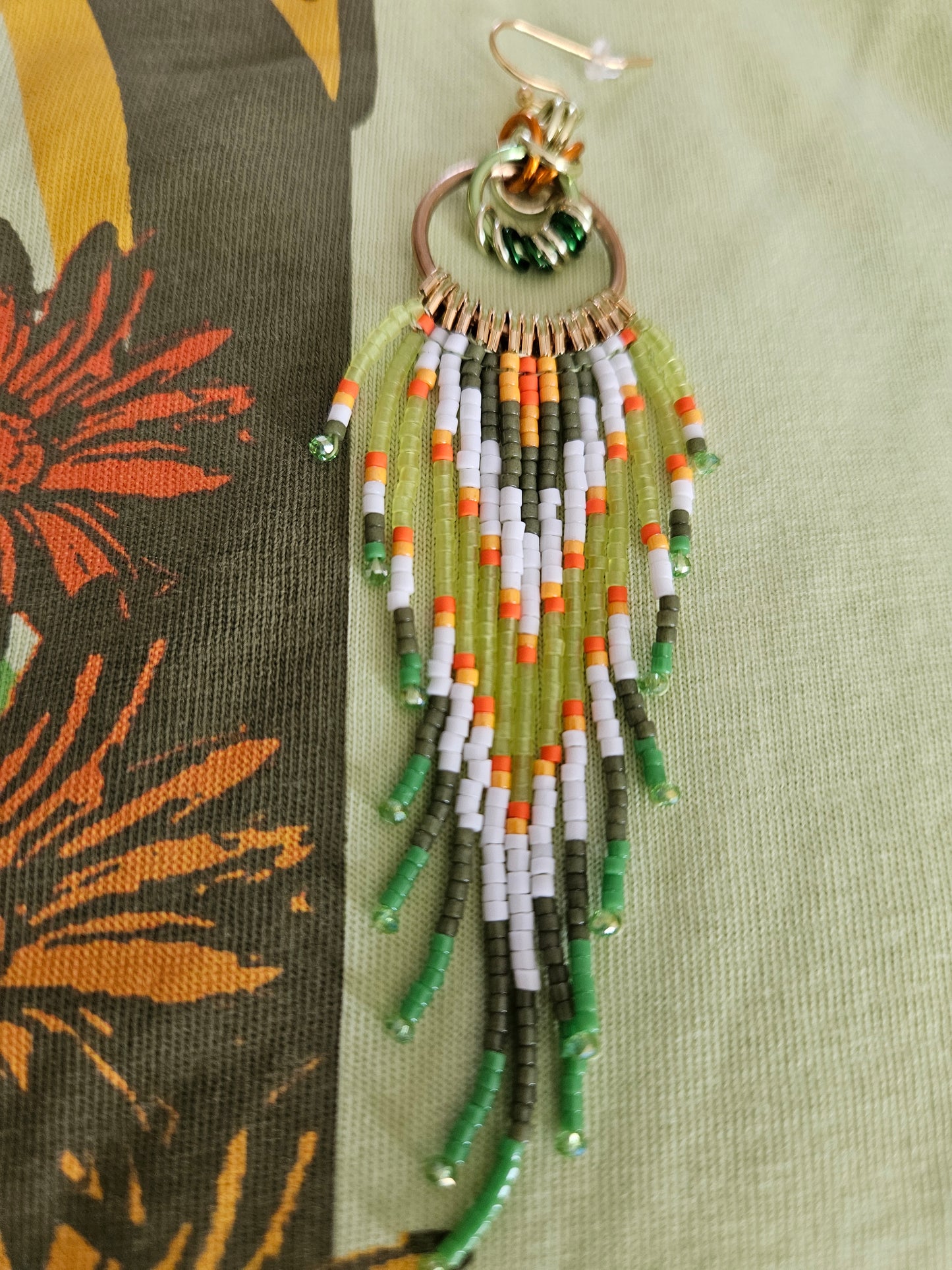 Lime Byzantine Circle Chain Maille Earrings ⛓️
