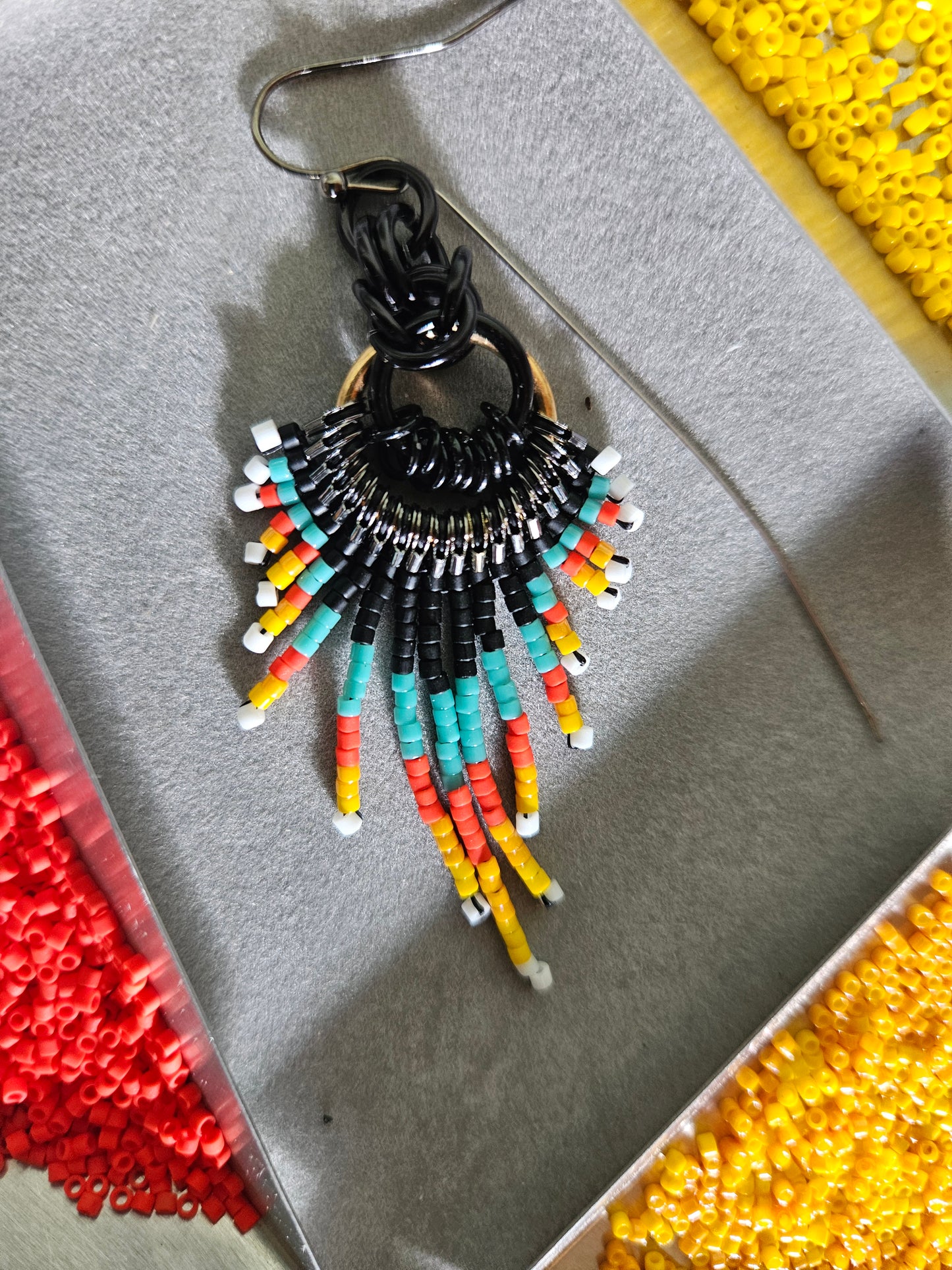 Indigenous inspiration Feather Fringe Earrings