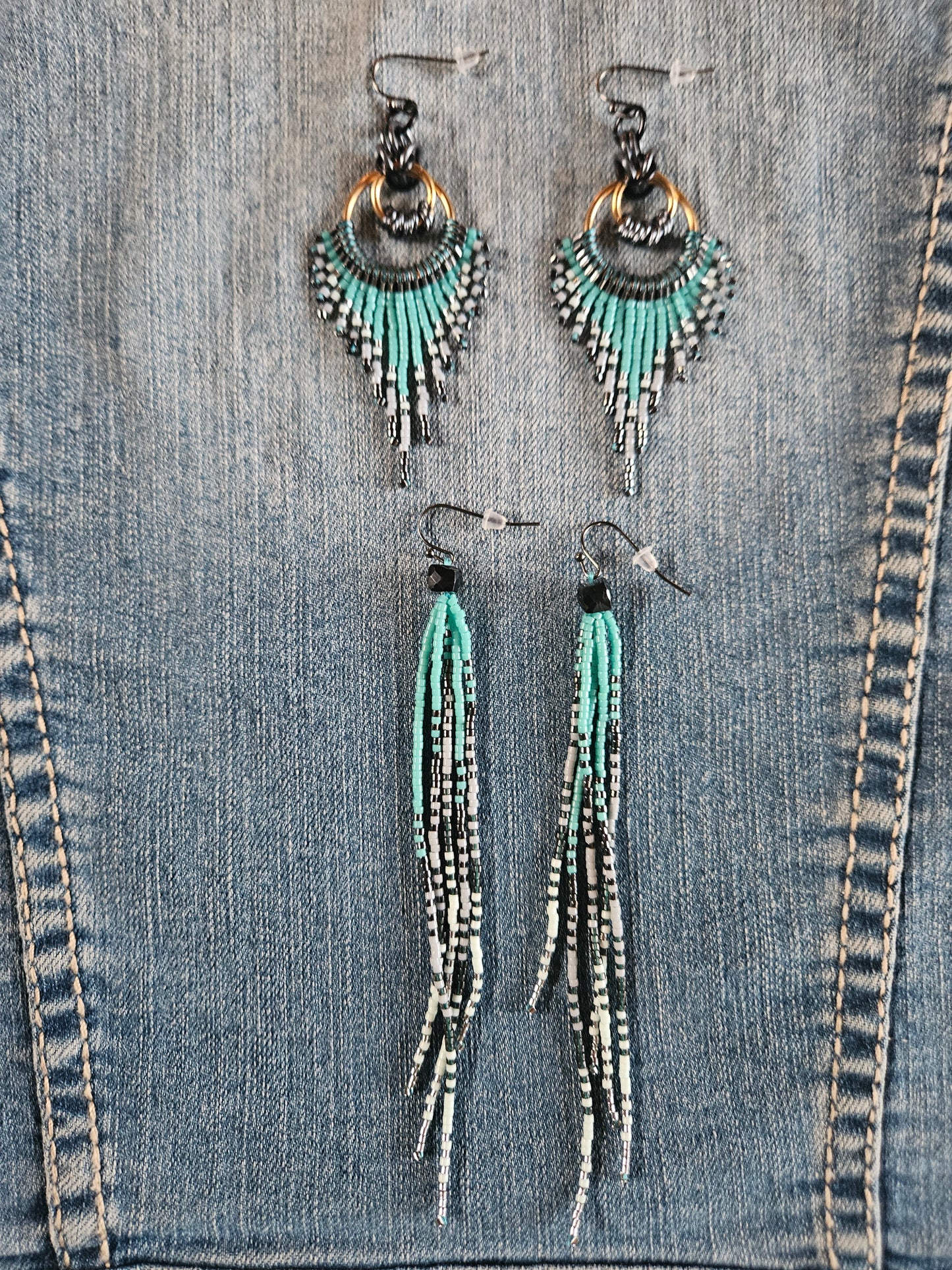 Glacier Mist Collection  - Feather Fringe Earrings