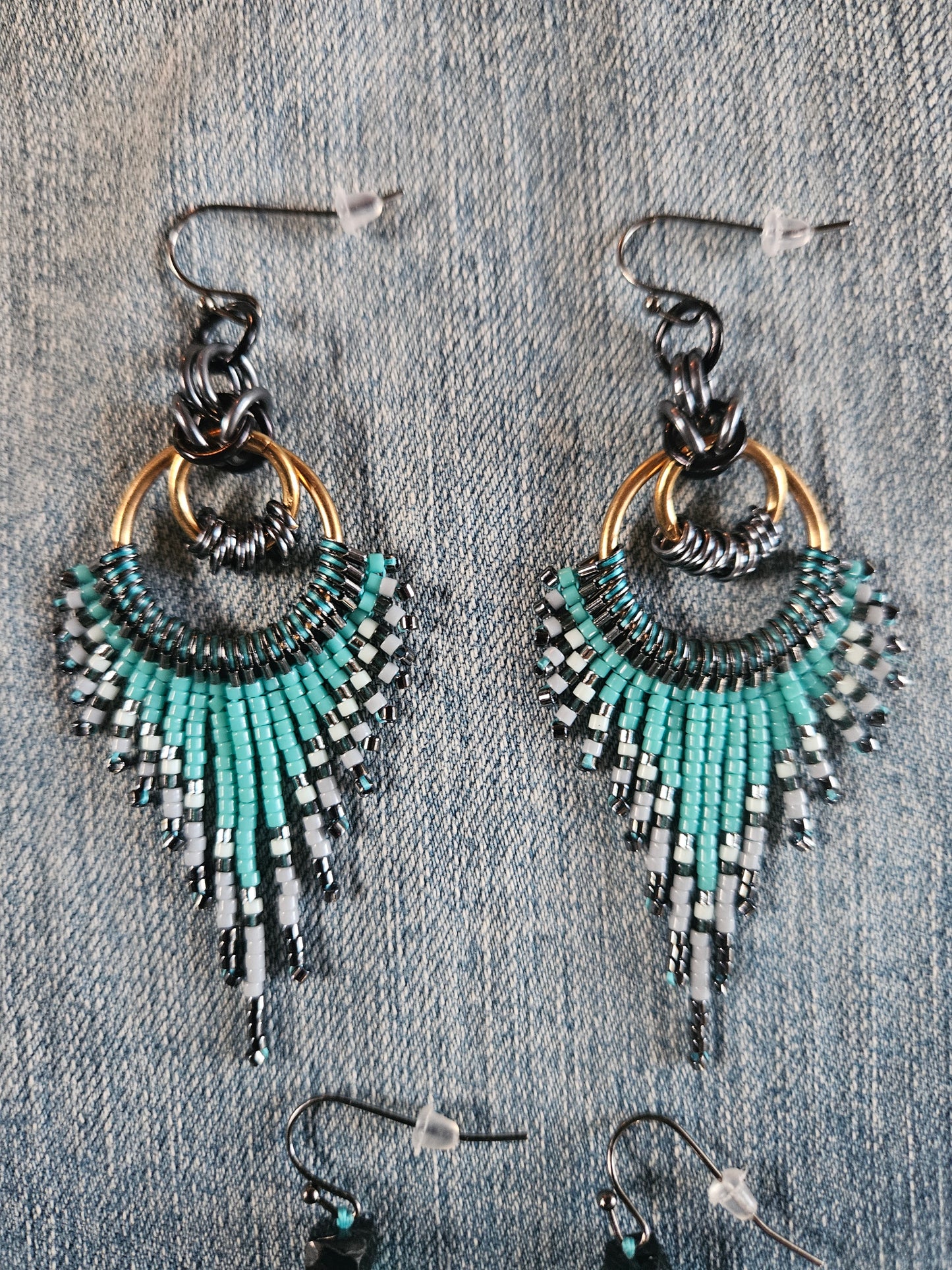 Glacier Mist Collection  - Feather Fringe Earrings