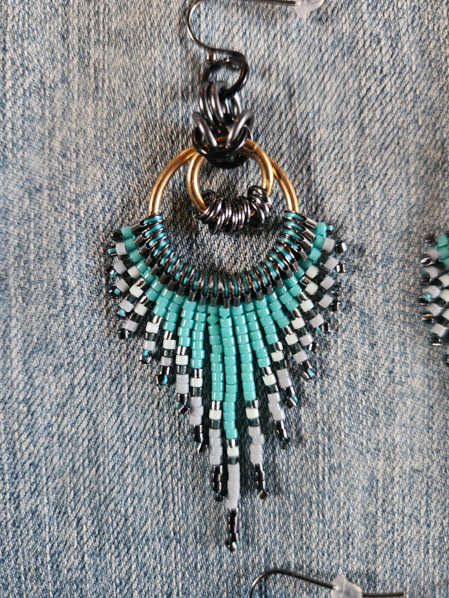 Glacier Mist Collection  - Feather Fringe Earrings