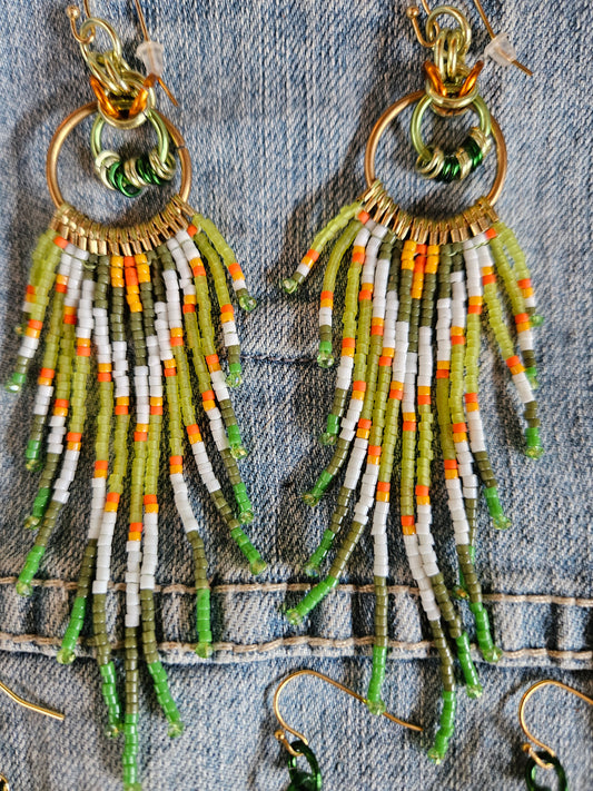 Lime Byzantine Circle Chain Maille Earrings ⛓️