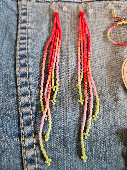 Wildflower Long Fringe Earrings